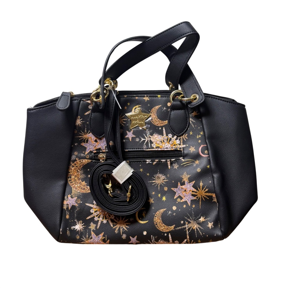 Luv Betsey by Betsey Johnson Purse Celestial Moon Stars Black Shoulder Bag